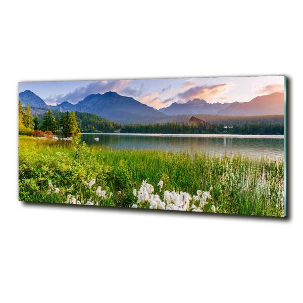 Bild auf glas See in den Bergen