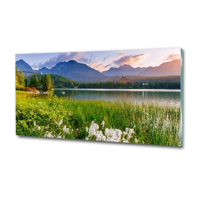 Bild auf glas See in den Bergen