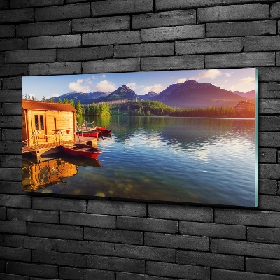 Glasbild See in den Bergen