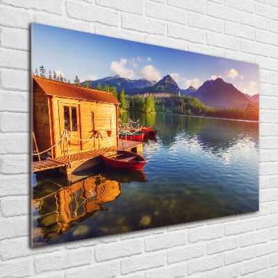 Glasbild See in den Bergen