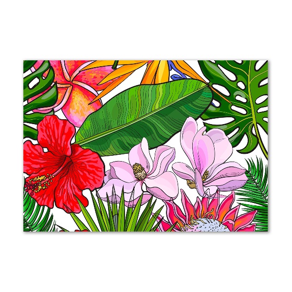 Foto glasbild Hawaiianische Blumen