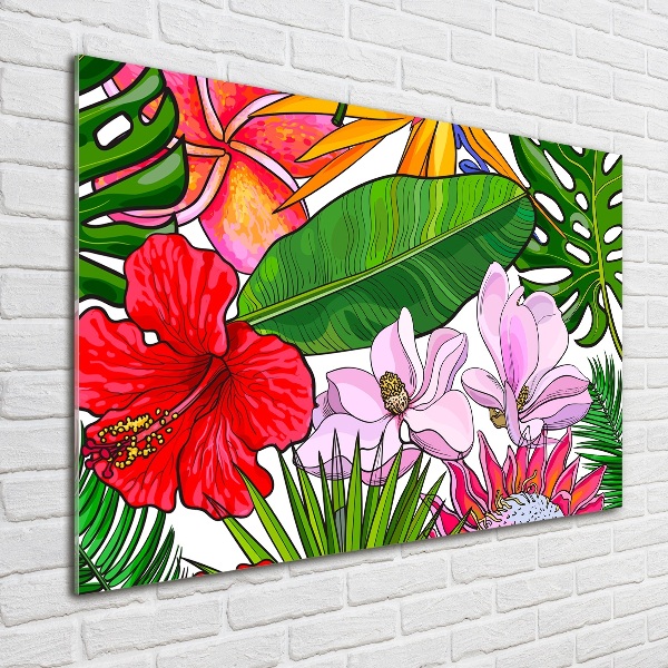 Foto glasbild Hawaiianische Blumen
