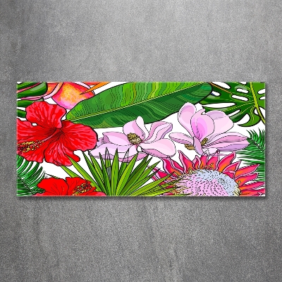 Foto glasbild Hawaiianische Blumen