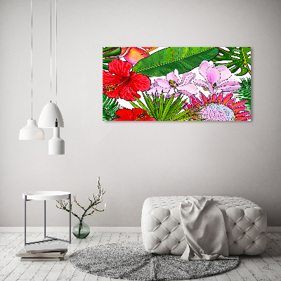 Foto glasbild Hawaiianische Blumen
