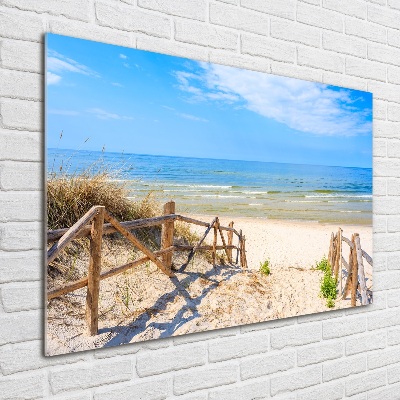 Glasbild Zugang zum Strand