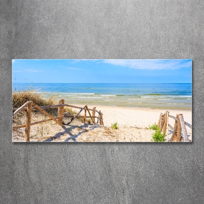 Glasbild Zugang zum Strand