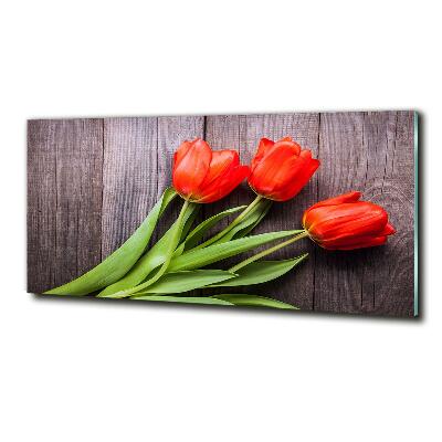 Bild auf glas Rote Tulpen