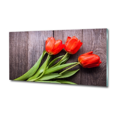 Bild auf glas Rote Tulpen