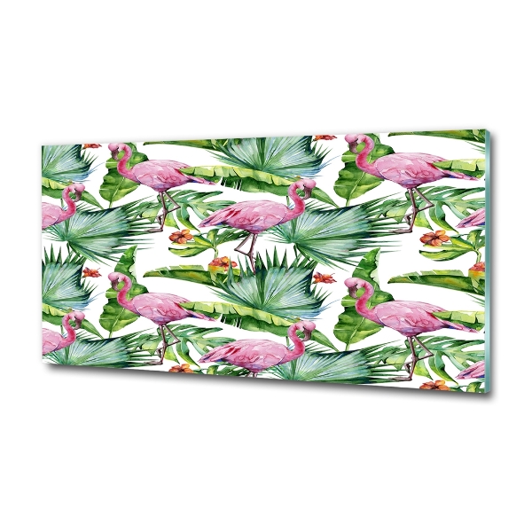 Bild auf glas Flamingos Pflanzen