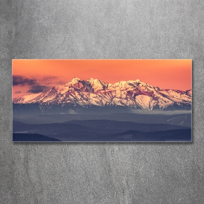 Bild auf glas Sonnenaufgang in den Tatra-Bergen