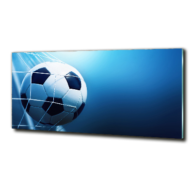 Glasbild Der Ball ist im Tor