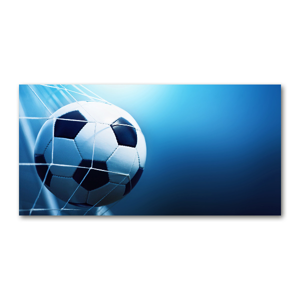 Glasbild Der Ball ist im Tor