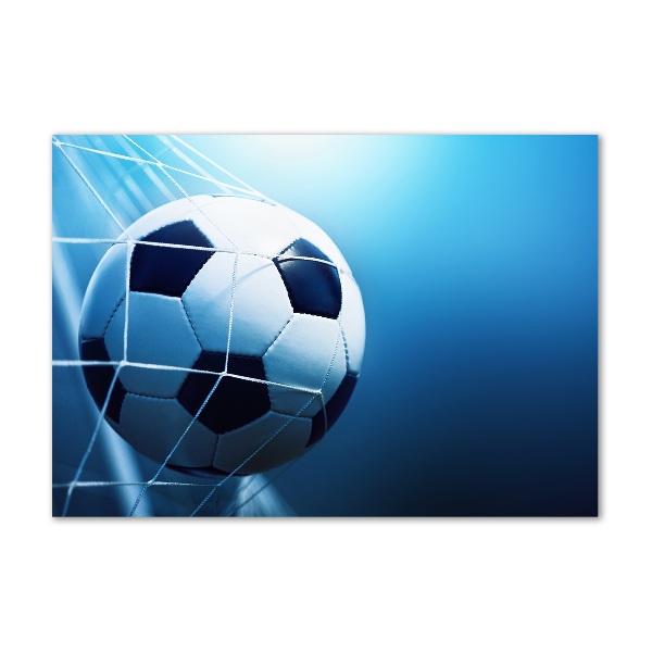 Glasbild Der Ball ist im Tor