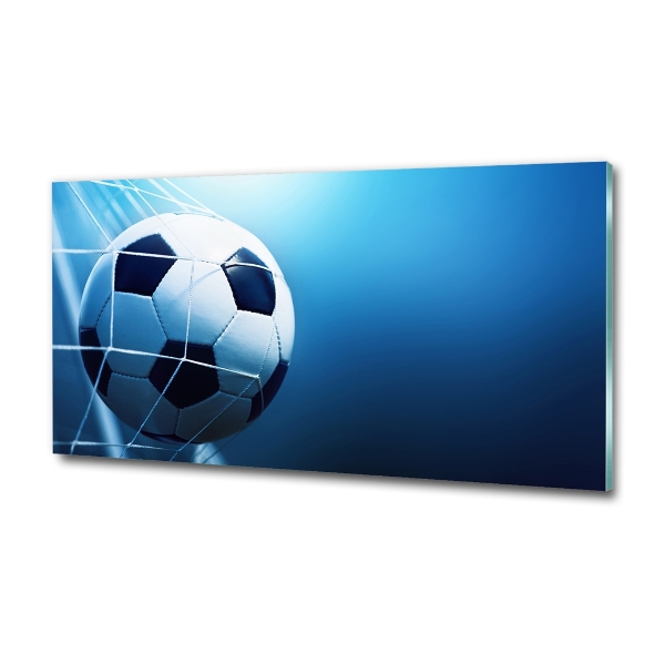 Glasbild Der Ball ist im Tor