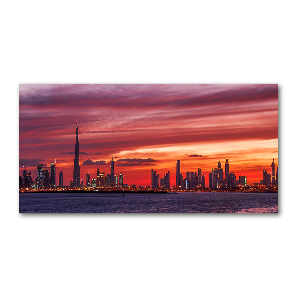 Foto glasbild Sonnenuntergang in Dubai