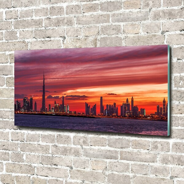 Foto glasbild Sonnenuntergang in Dubai