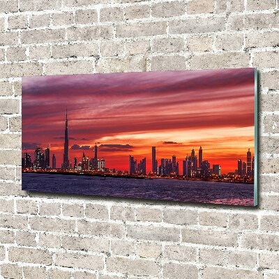 Foto glasbild Sonnenuntergang in Dubai