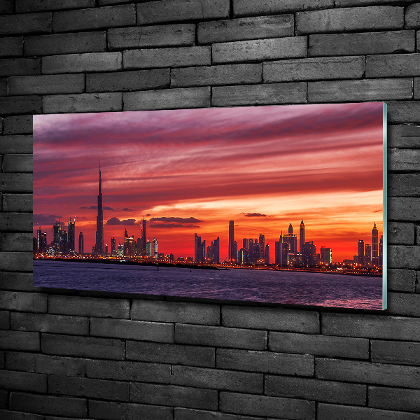 Foto glasbild Sonnenuntergang in Dubai