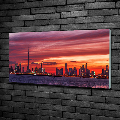 Foto glasbild Sonnenuntergang in Dubai