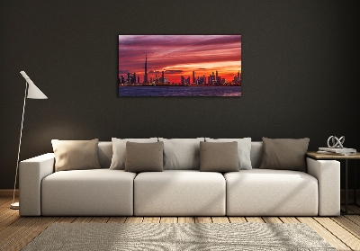 Foto glasbild Sonnenuntergang in Dubai
