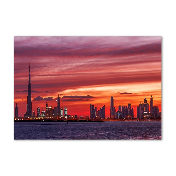 Foto glasbild Sonnenuntergang in Dubai
