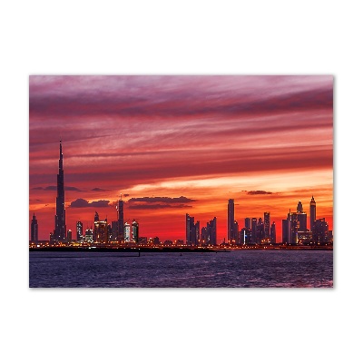 Foto glasbild Sonnenuntergang in Dubai