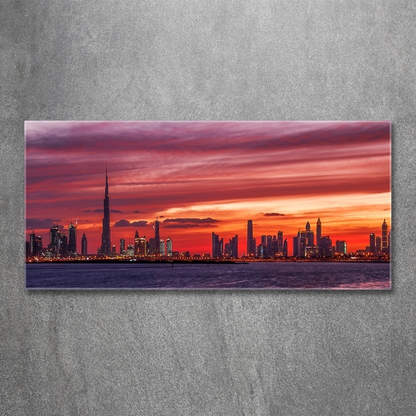 Foto glasbild Sonnenuntergang in Dubai