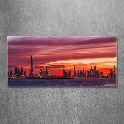 Foto glasbild Sonnenuntergang in Dubai