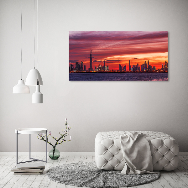 Foto glasbild Sonnenuntergang in Dubai