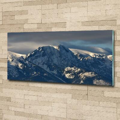 Glasbild Giewont im Winter