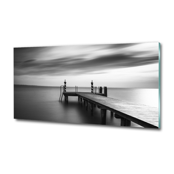 Foto glasbild Pier am See