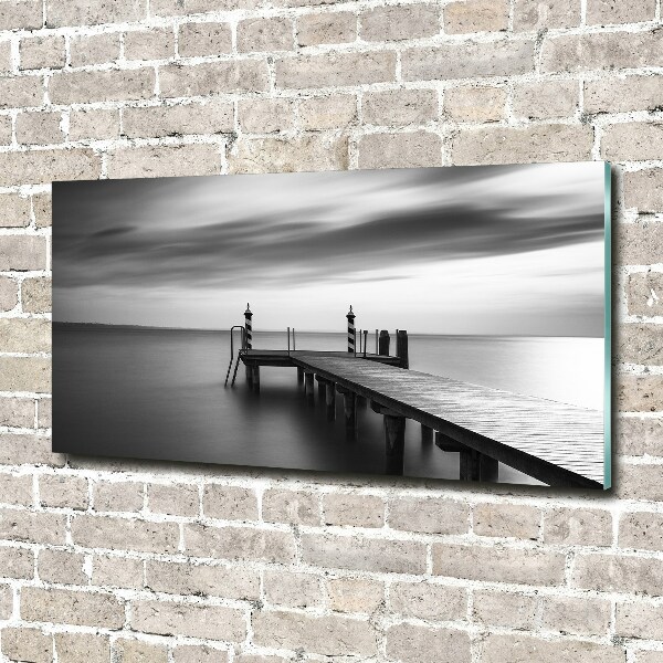 Foto glasbild Pier am See