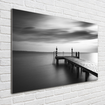 Foto glasbild Pier am See