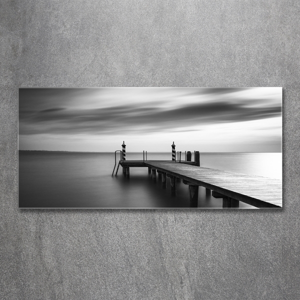 Foto glasbild Pier am See