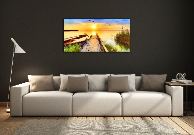 Bild auf glas Boot und Pier