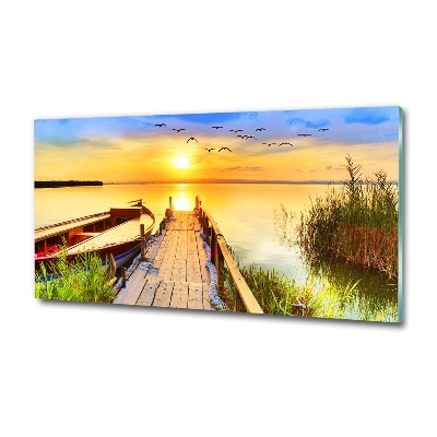 Bild auf glas Boot und Pier