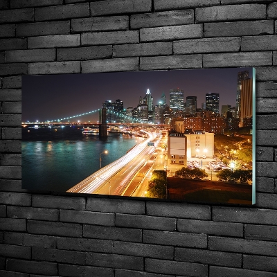Bild auf glas New York bei Nacht