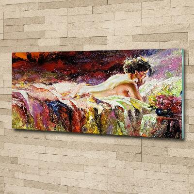 Foto glasbild Lügende Frau