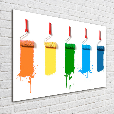 Glasbild Farbrollen