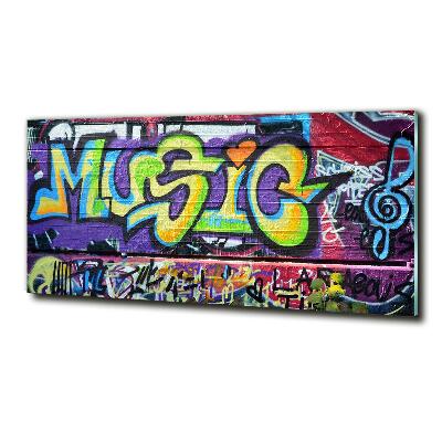 Glasbild Graffiti an der Wand