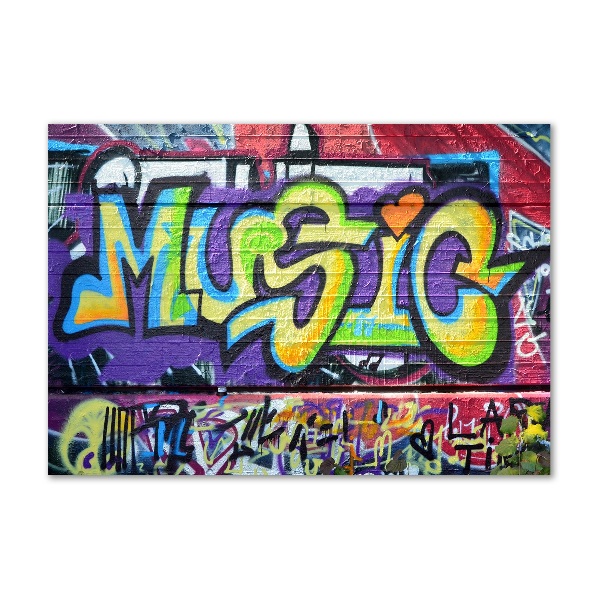 Glasbild Graffiti an der Wand