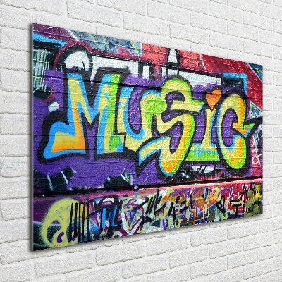 Glasbild Graffiti an der Wand