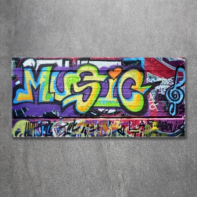 Glasbild Graffiti an der Wand