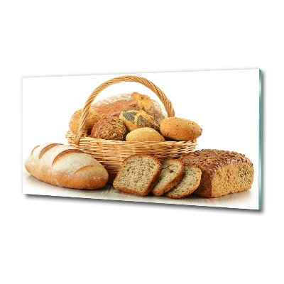 Glasbild Brot im Korb