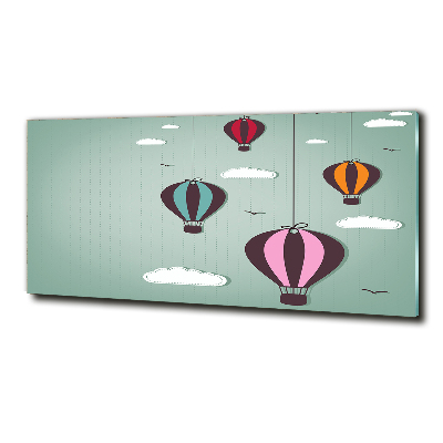 Glasbild Fliegende Ballons