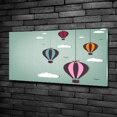 Glasbild Fliegende Ballons