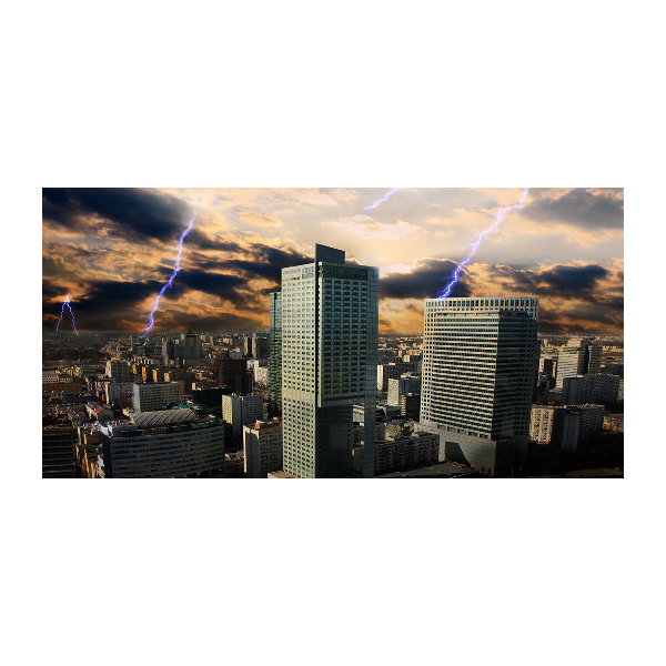 Bild auf glas Sturm über Warschau