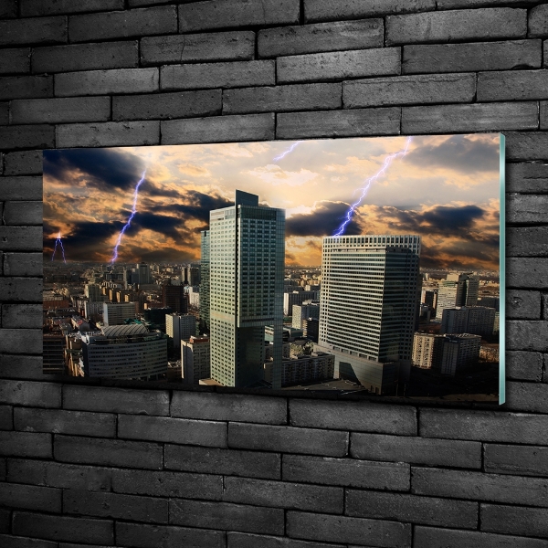 Bild auf glas Sturm über Warschau