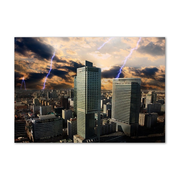 Bild auf glas Sturm über Warschau
