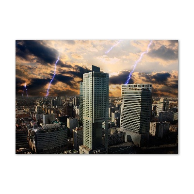Bild auf glas Sturm über Warschau